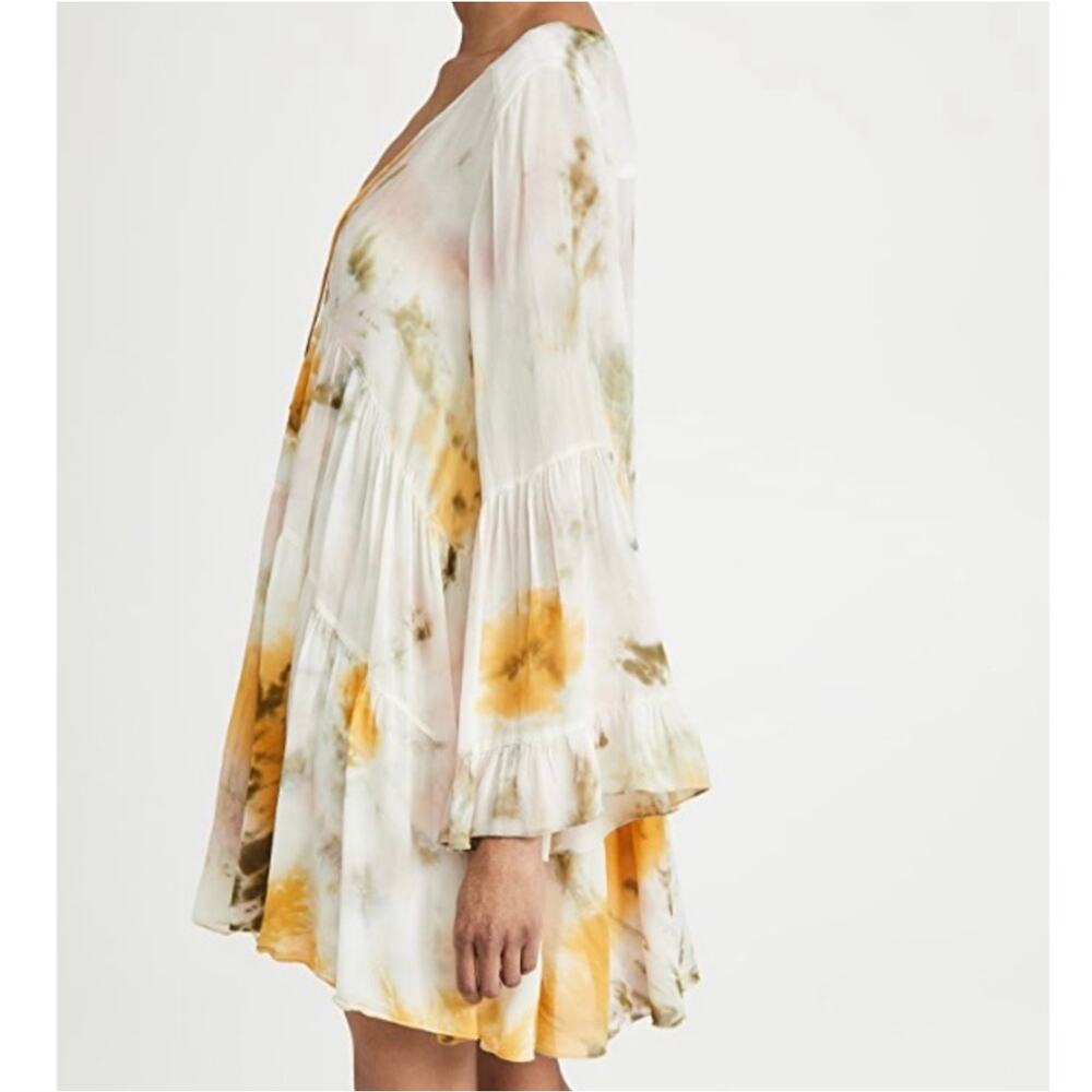 Young Fabulous and Broke Rosa Mini Dress Olive Venus Tie Dye Oversized Boho XS - Picture 5 of 12